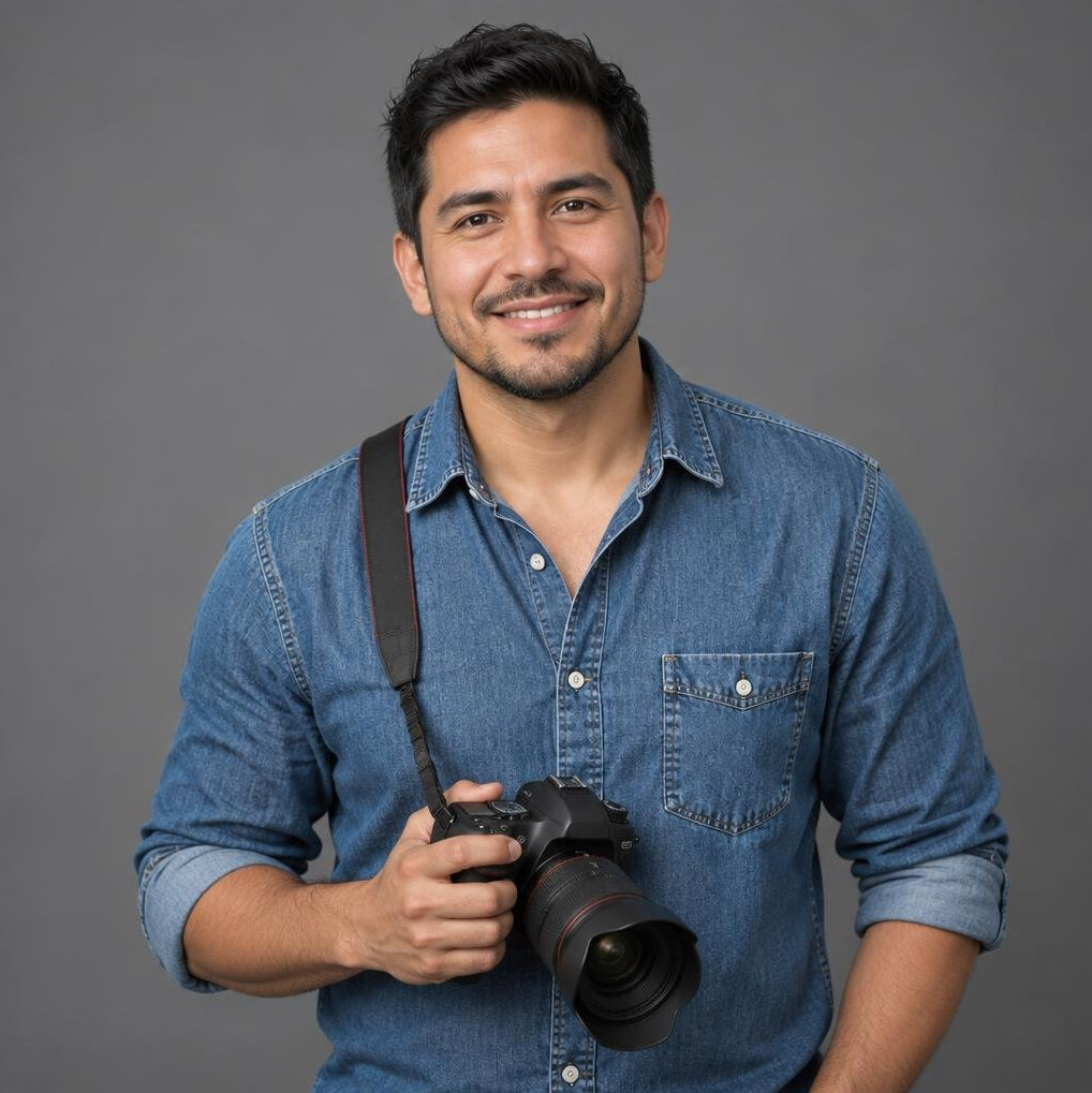 Portrait of a Latino Canadian man photographer